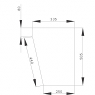D520485 Szyba przednia, dolna 505x335 mm