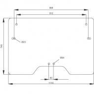 D6001 Szyba przednia, górna regulowana 1105x740 mm