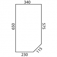 D6713 Szyba przednia, dolna 650x340 mm