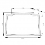D6860 Szyba przednia, stała 1085x660 mm