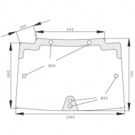 D6861 Szyba przednia, regulowana 1085x660 mm