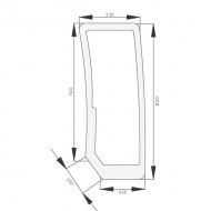D6863 Szyba przednia, dolna 820x330 mm