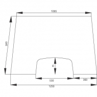 D6900A Szyba przednia 1250x840 mm