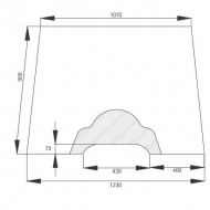 D6932 Szyba przednia, górna 1230x900 mm