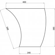 D6936 Szyba przednia, dolna 590x400 mm