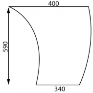 D6936T Szyba przednia, dolna lewa 590x400 mm
