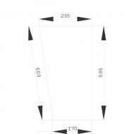 D7041 Szyba przednia, dolna 600x235 mm