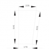 D7042 Szyba przednia, dolna 600x235 mm