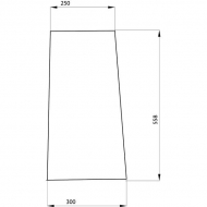 D7061 Szyba przednia, dolna 558x300 mm