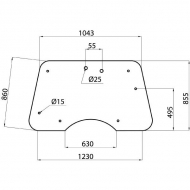 D7091A Szyba przednia, regulowana 1230x855 mm