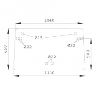 D7110 Szyba przednia, górna 1110x650 mm