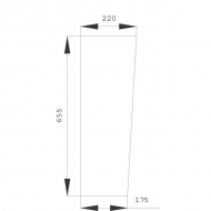 D7111 Szyba przednia, dolna 655x220 mm
