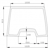 D7120 Szyba przednia, górna stała 1225x915 mm