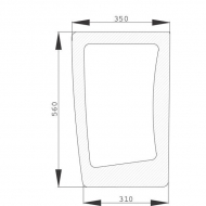 D7122 Szyba przednia, dolna 560x350 mm
