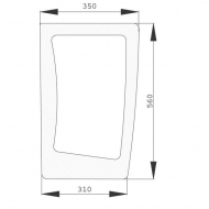 D7123 Szyba przednia, dolna 560x350 mm