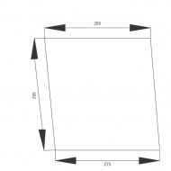 D7261 Szyba przednia, dolna 285x295 mm