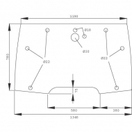 D7319 Szyba przednia, górna, regulowana 1340x780 mm