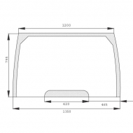 D7320A Szyba przednia, górna, stała 1350x795 mm
