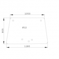 D7401 Szyba przednia, górna regulowana 1185x810 mm