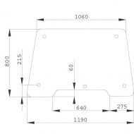 D7402 Szyba przednia, górna regulowana 1190x800 mm
