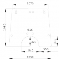 D8056 Szyba przednia górna 1250x1080 mm