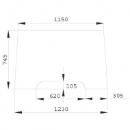 D8090 Szyba przednia, górna 1230x745 mm