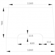 D8091 Szyba przednia, górna 1240x780 mm