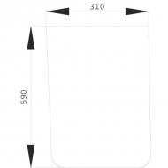 D8093 Szyba przednia 310x590 mm