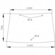 D8180 Szyba przednia stała 1345x790 mm