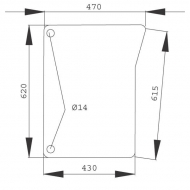 D8181 Szyba przednia dolna 620x470 mm
