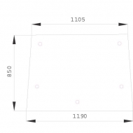 D8520 Szyba przednia, górna 1190x850 mm