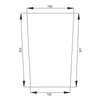 D9036 Szyba przednia, dolna 305x192 mm