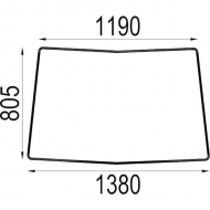 L112972N Szyba przednia JD 1380x805 mm