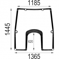 L166875N Szyba kabiny, przednia 1445x1365 mm