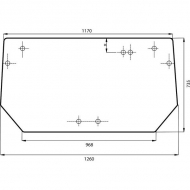 00110806010N Szyba tylna, górna 1170x735 mm