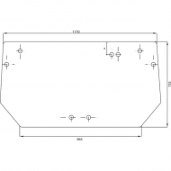 00110806030N Szyba tylna, górna 1170x735 mm