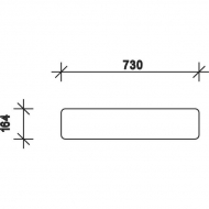 178810050340N Szyba tylna, dolna 730x165 mm