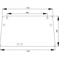 1989731C1N Szyba tylna, górna 1245x680 mm
