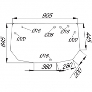 247811051010N Szyba tylna, górna 905x645 mm