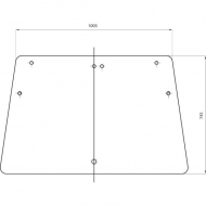 3200566N Szyba drzwi, górna 1205x742 mm