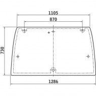 3203101N Szyba tylna Lindner 1286x730 mm
