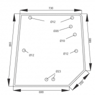 3902141M1N Szyba tylna górna MF 730x865 mm