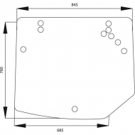 6000106472 Szyba kabiny, tylna, 845x760 mm