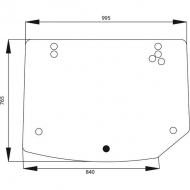 6000106476 Szyba kabiny, tylna, 995x765 mm