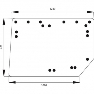 6005029099N Szyba kabiny, tylna 1240x770 mm