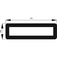 6005029100N Szyba kabiny, tylna dolna 795x200 mm