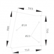 7700054132N Szyba boczna, tylna 710x865 mm