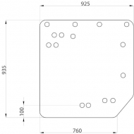 7700072361N Szyba tylna 935x925 mm