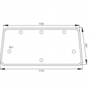 84368071 Szyba tylna, Zetor 1170x655 mm