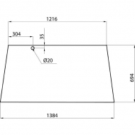 D4006 Szyba tylna, górna 1384x694 mm